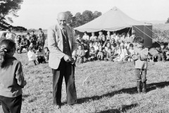 Mr Whana Tawhiao at the opening of the Matakana Island airstrip in 1972.