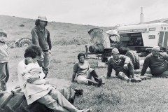 John Taikato, David Murray and their families on Matakana Island, 1975.