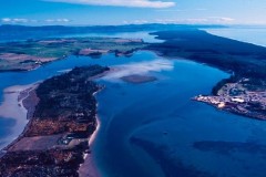 Aerial view of Rangiwaea and Matakana Islands in Tauranga Moana.